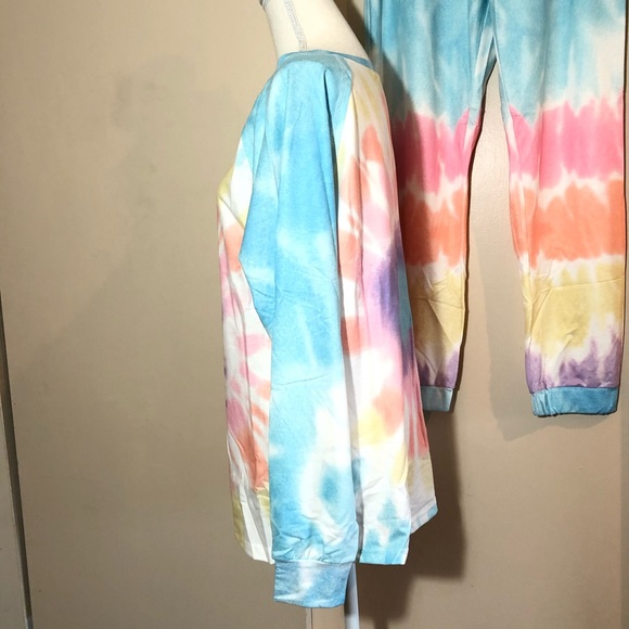 CLEARANCE Tie dye joggers pants and matching long sleeve t shirt 2-piece set - Picture 6 of 12